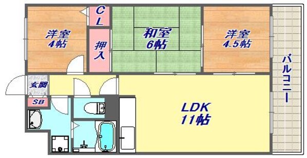 ピースフル本山の物件間取画像